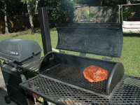 Pork on smoker